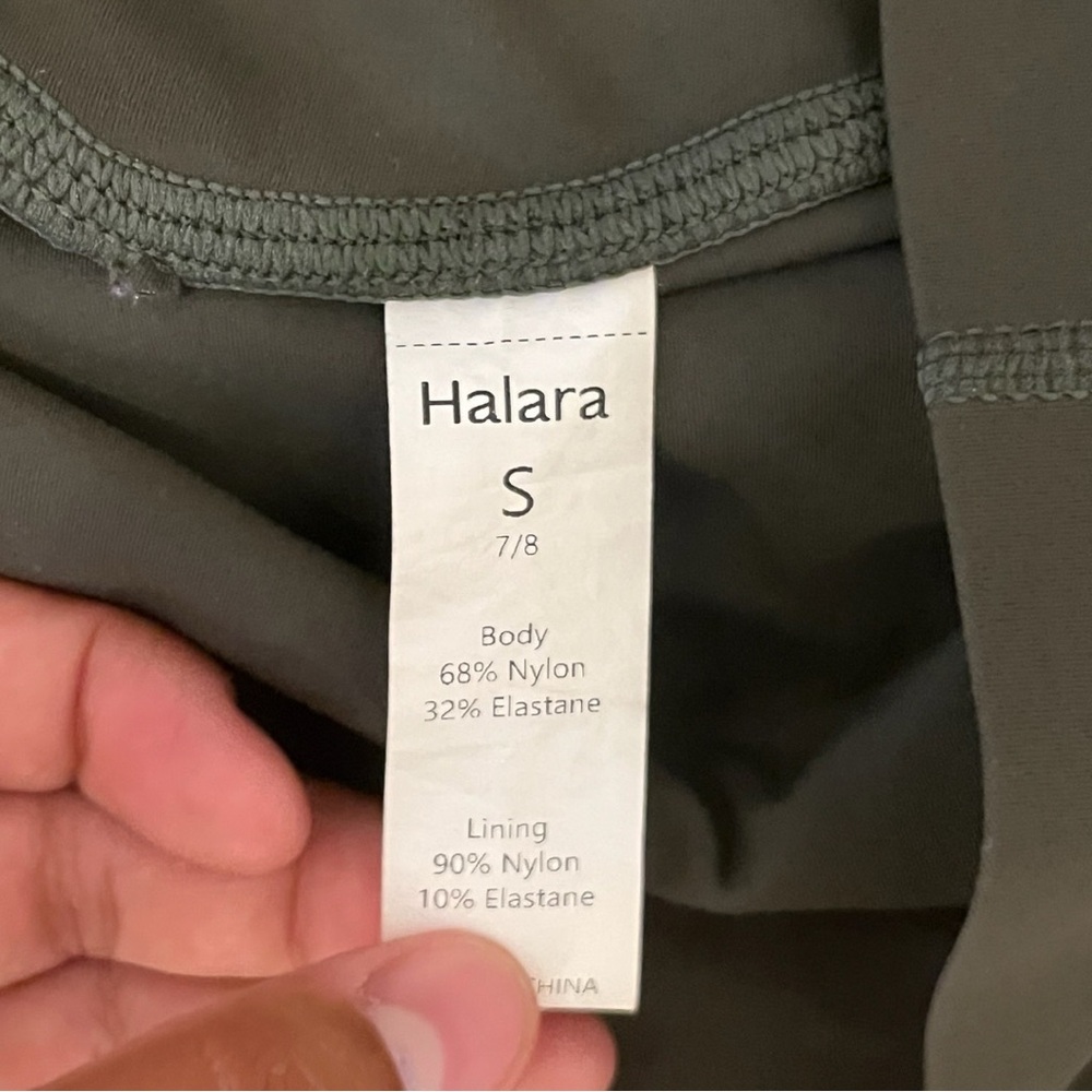 Halara Olive Green UltraSculpt SoCinched High Waisted 7/8 Leggings Size Small - Picture 3 of 4